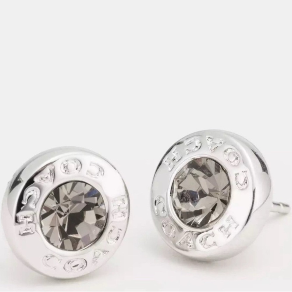 Coach Silver Crystal Stud Earrings